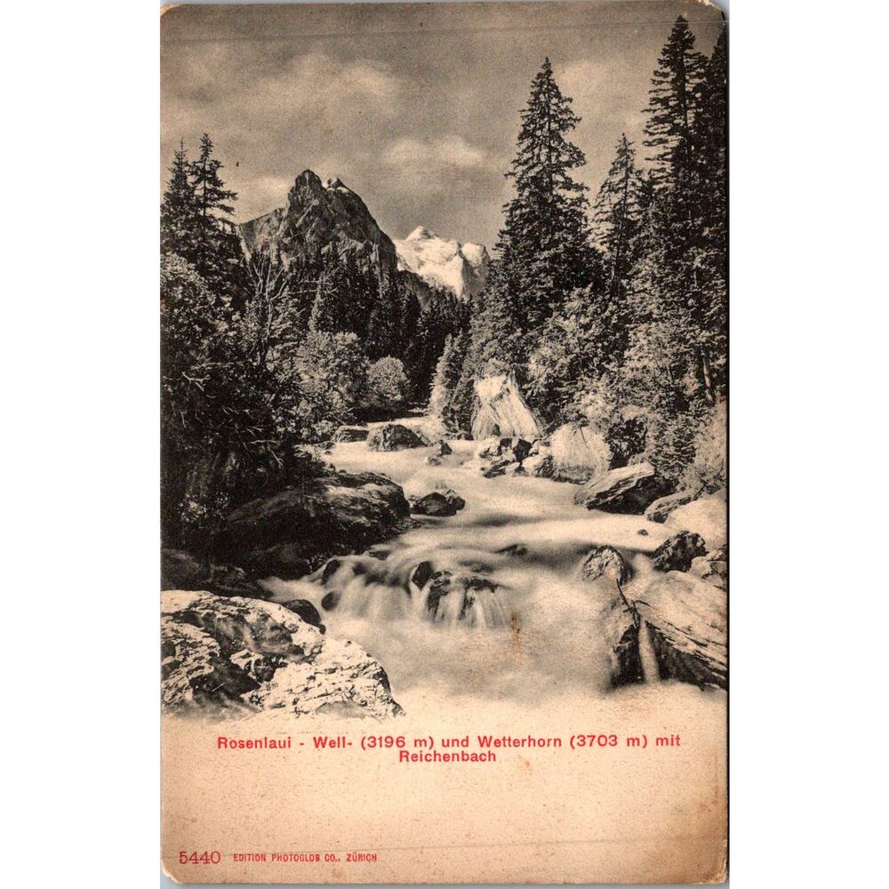 Wellhorn and Wetterhorn Peaks in Switzerland Vintage Postcard SP17-14